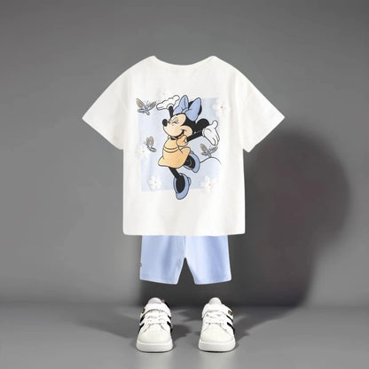 Blue Bow Summer Outfit for Girls