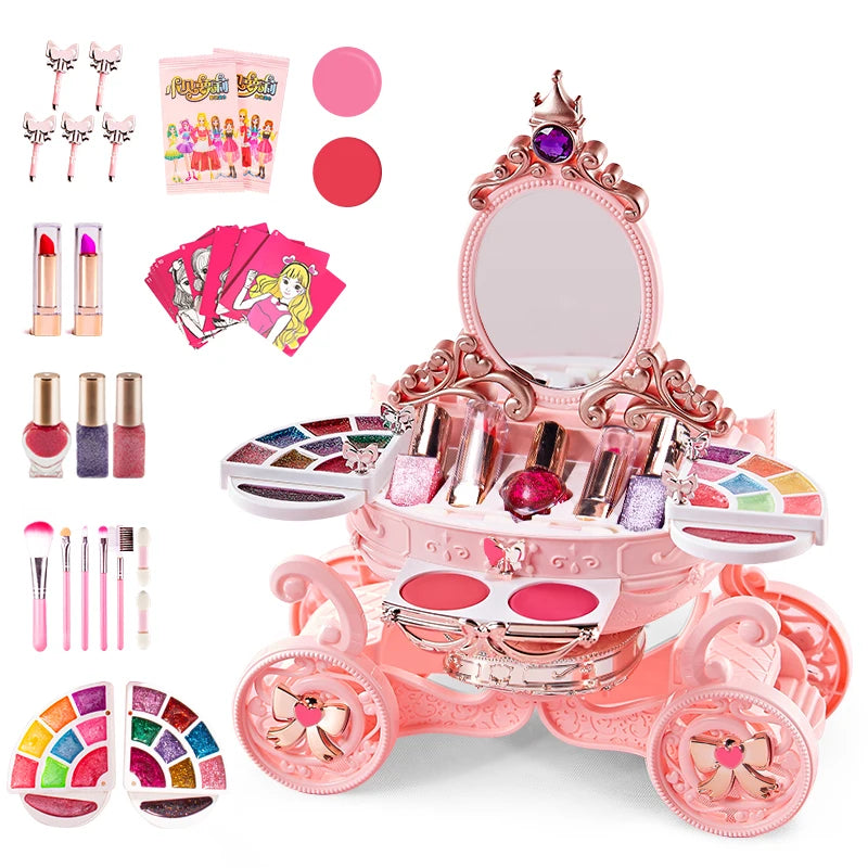Princess Carriage Makeup Playset – Magical Vanity for Little Artists