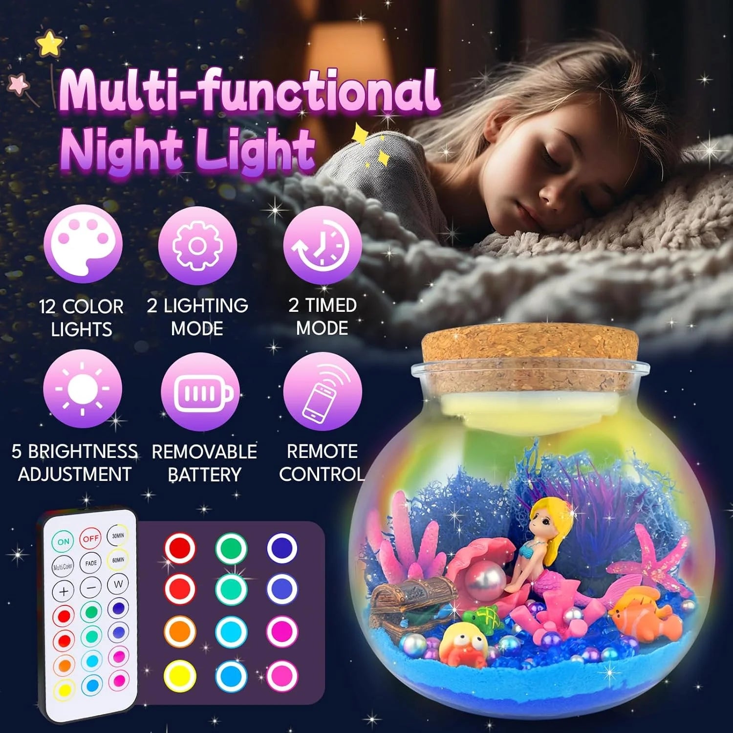 Mermaid Light-Up Terrarium Kit DIY