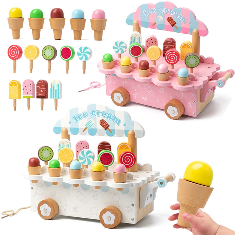 Wooden Ice Cream Cart Toy