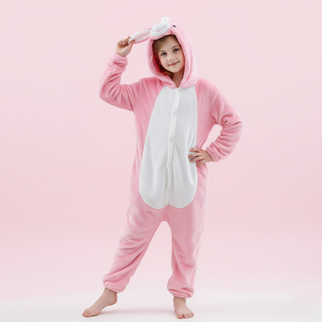 Pink Bunny Kigurumi Pajamas for Kids