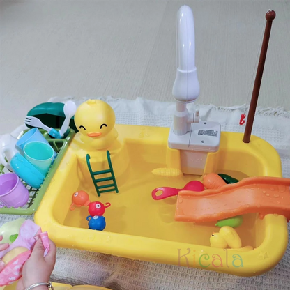 Water Play Sink with Faucet & Fishing Game