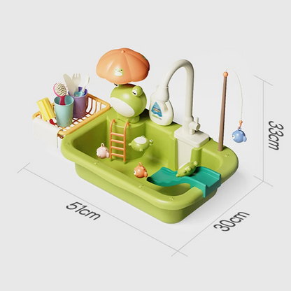 Water Play Sink with Faucet & Fishing Game