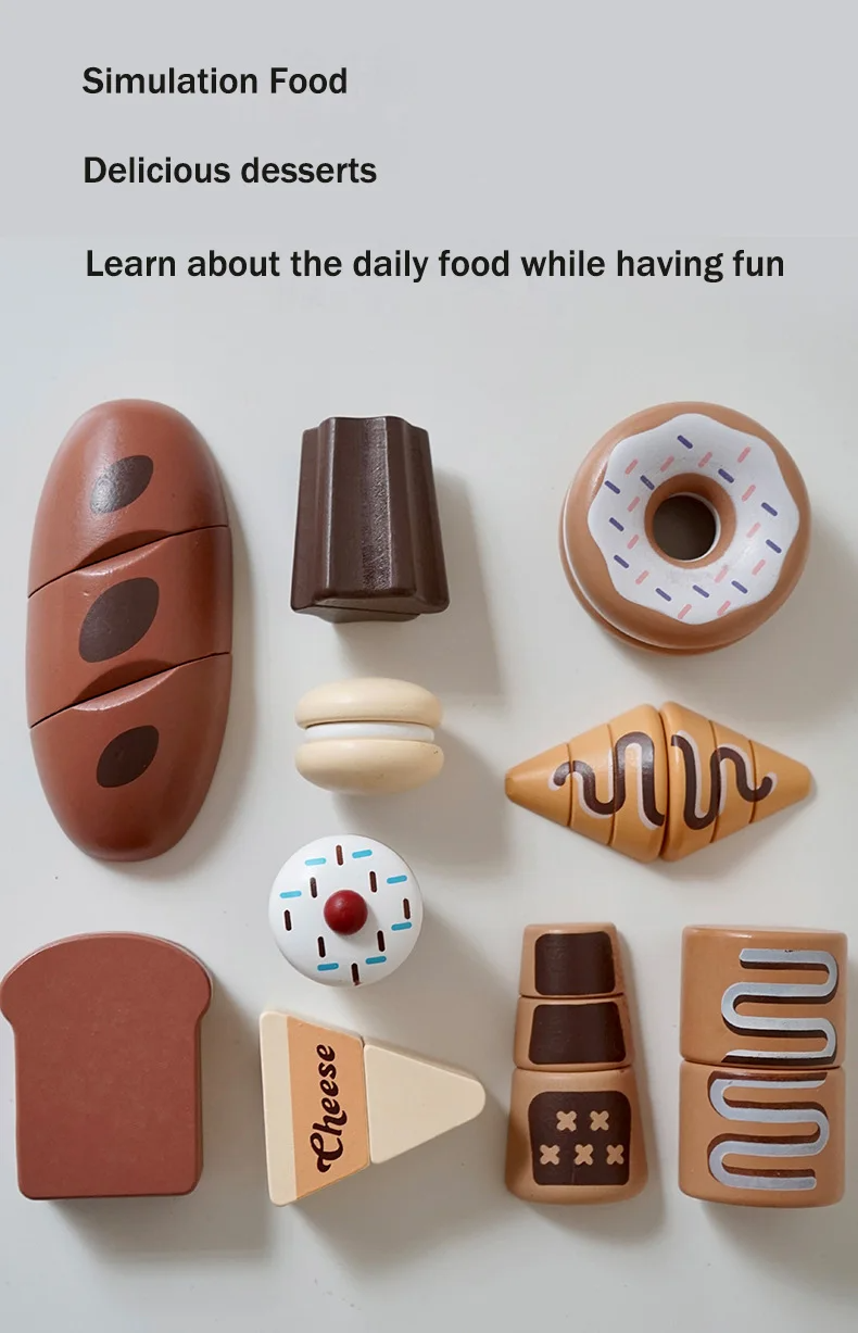 Wooden Kitchen Playset – Fruits, Vegetables, Bakery & Cooking Tools