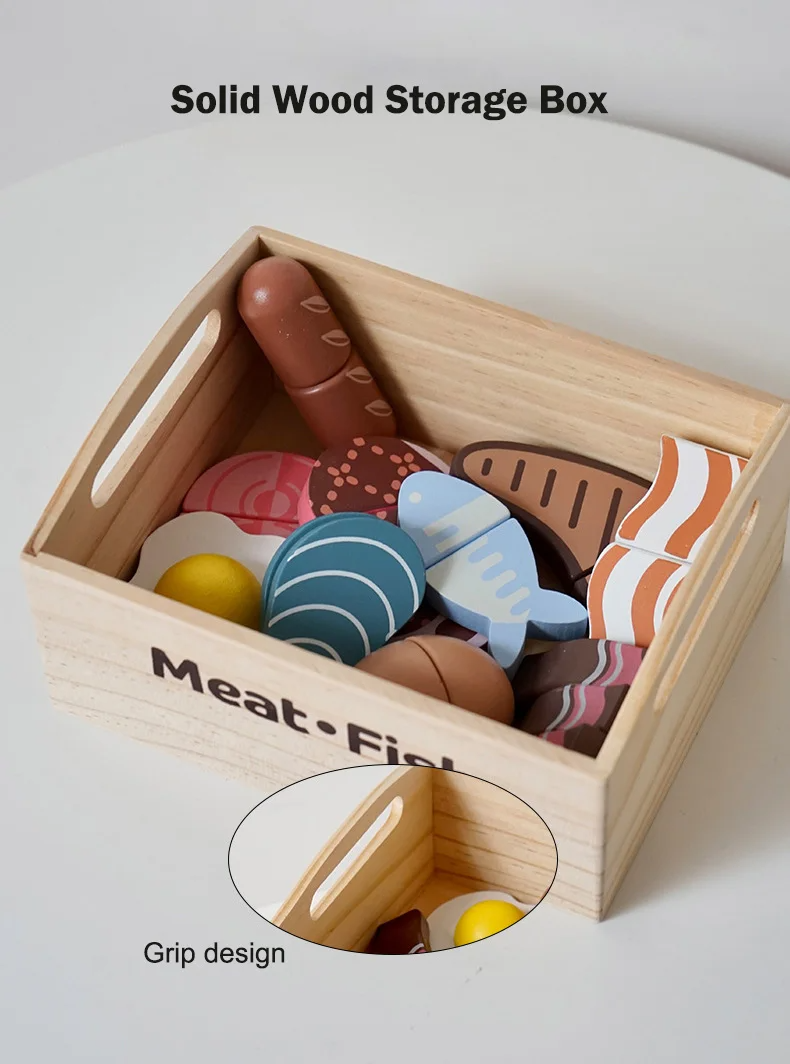 Wooden Kitchen Playset – Fruits, Vegetables, Bakery & Cooking Tools