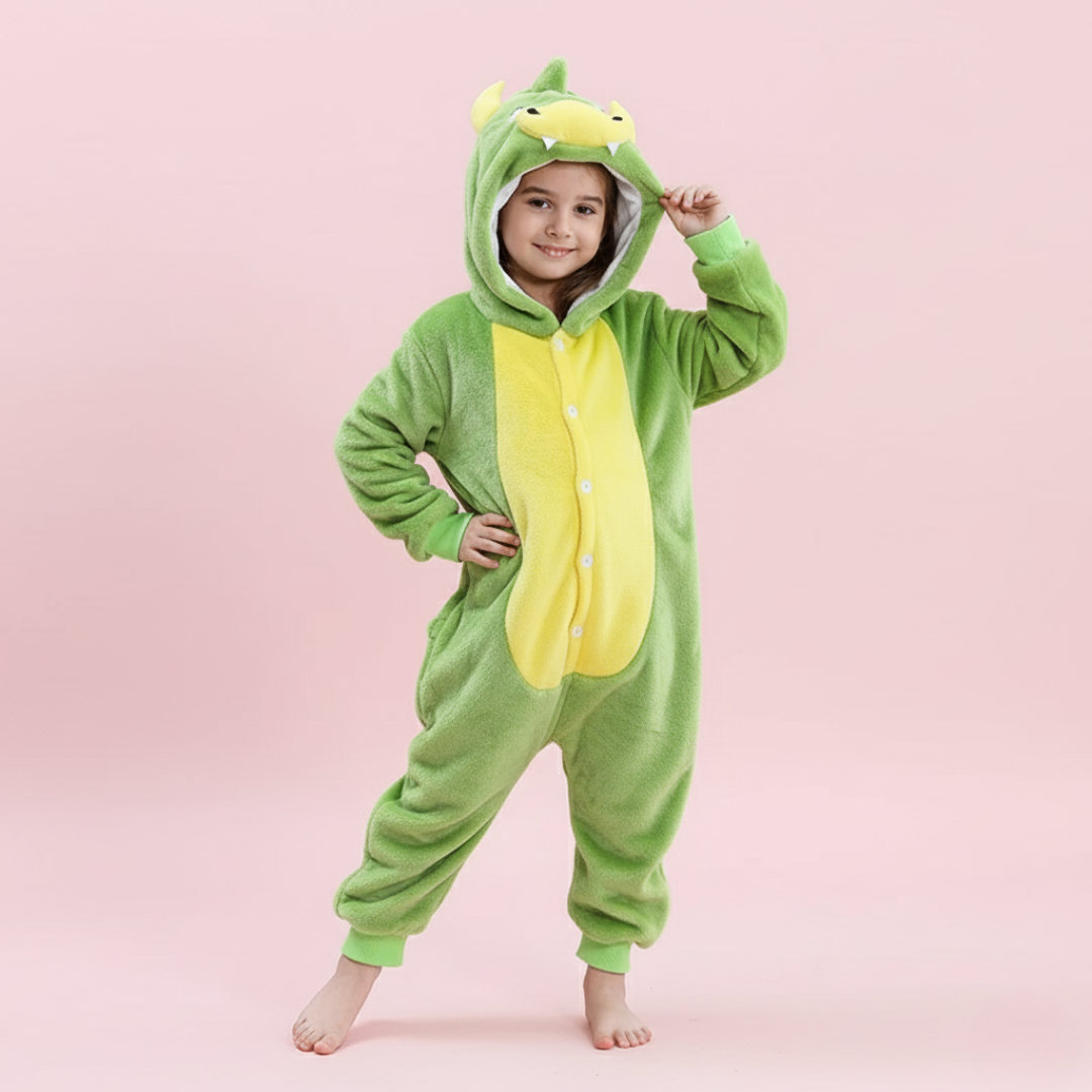 Green Dinosaur Kigurumi Pajamas for Kids